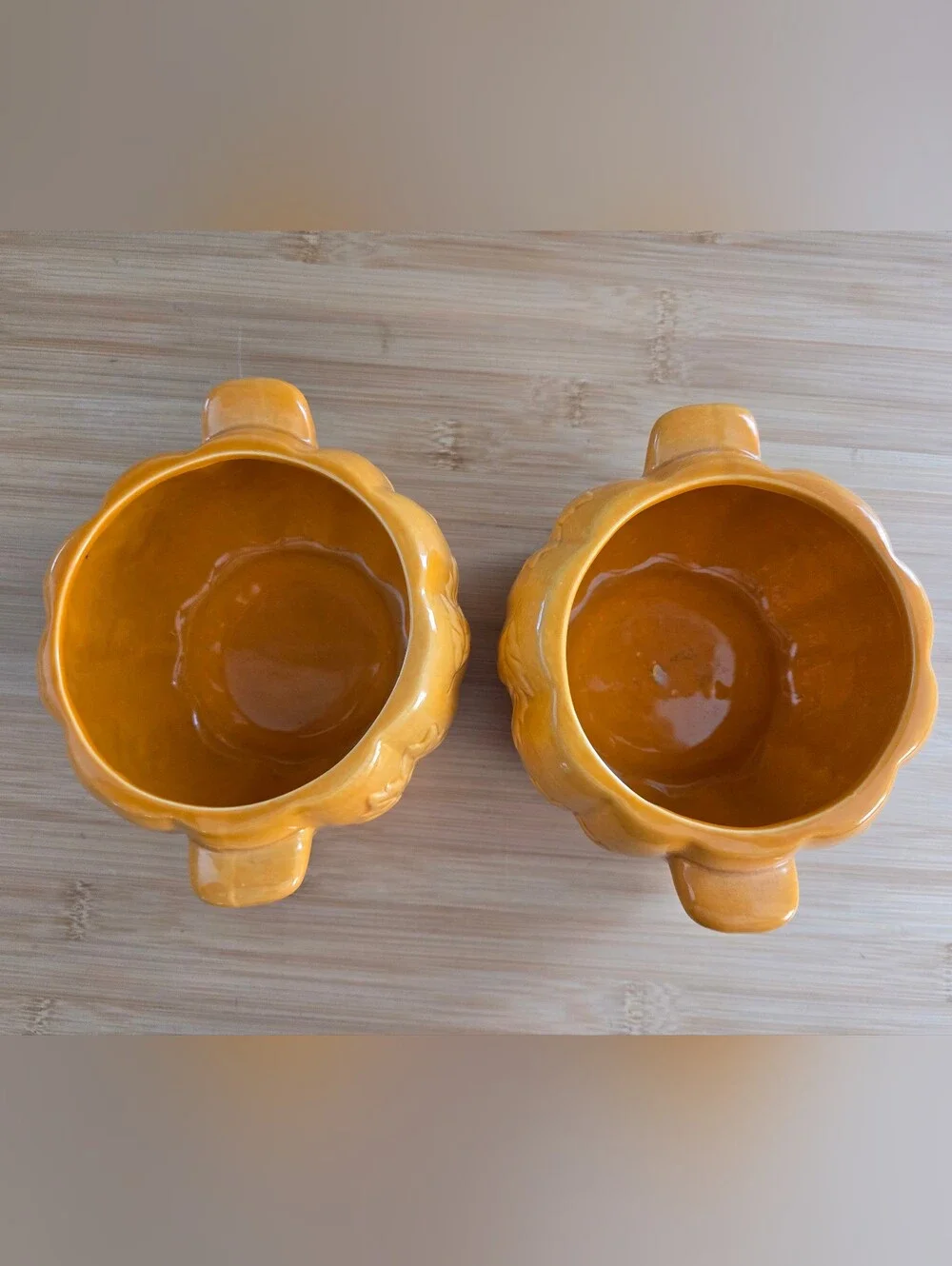 2 Orange Ceramic Pumpkin Bowls – Fall Home Accent - NWT